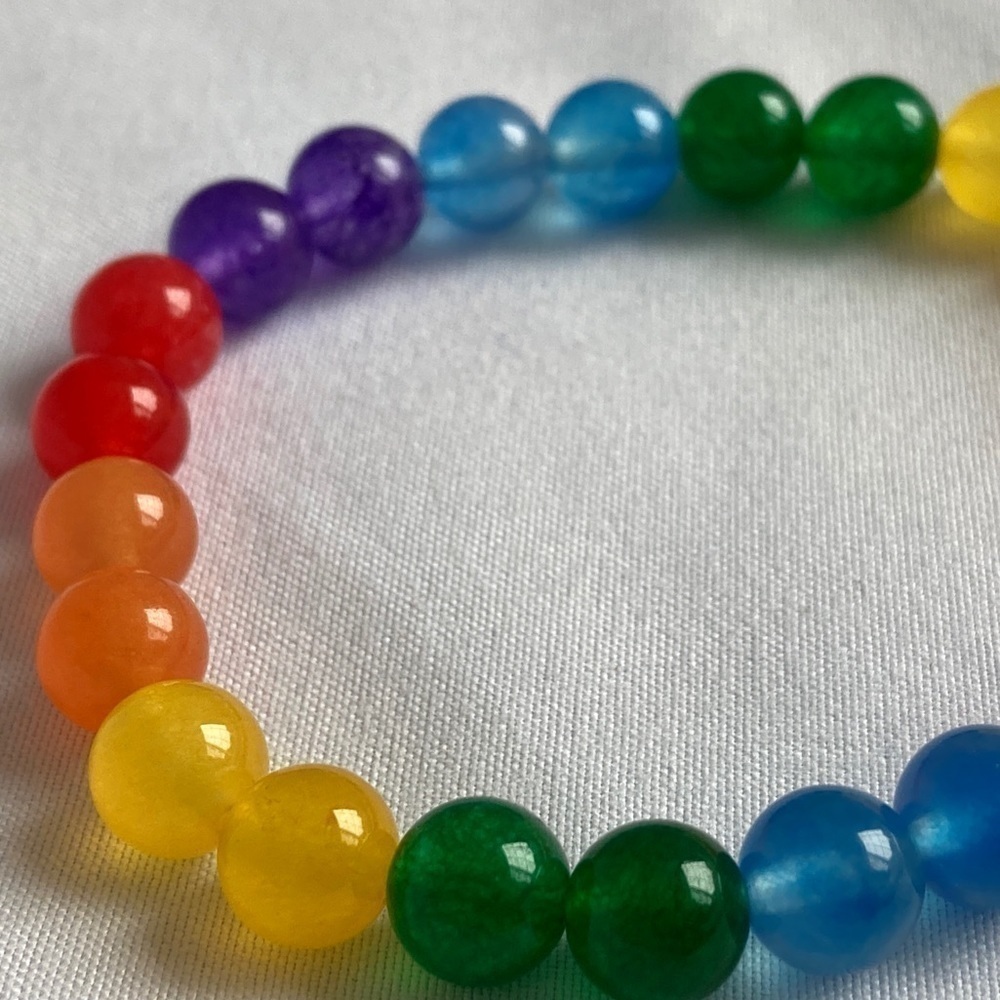 Pride Stretch Beaded Bracelet in Jade - Picture 4 of 14
